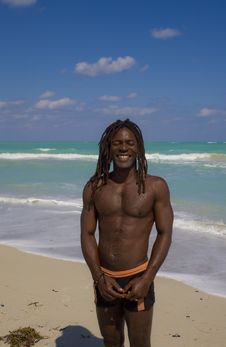 Smiling Man On The Beach In Cuba Royalty Free Stock Photos Smiling Man On The Beach In Cuba Royalty Free Stock Photos