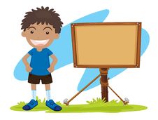 Boy And Notice Board Stock Images Boy And Notice Board Stock Images