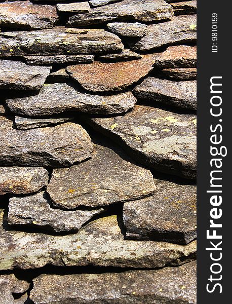 Roof slabs of rough stone. Roof slabs of rough stone