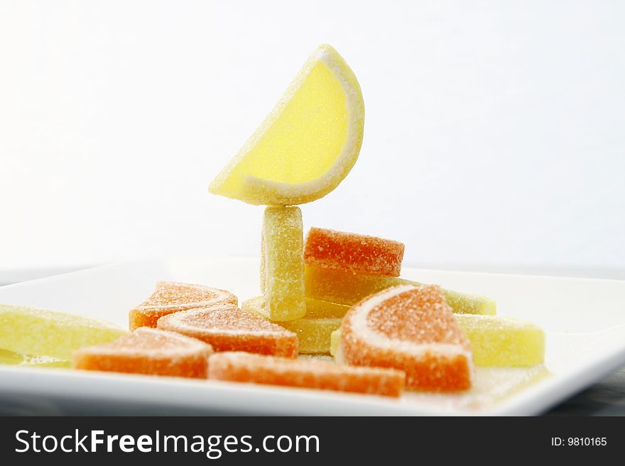 Sweets from jelly - orange and citron