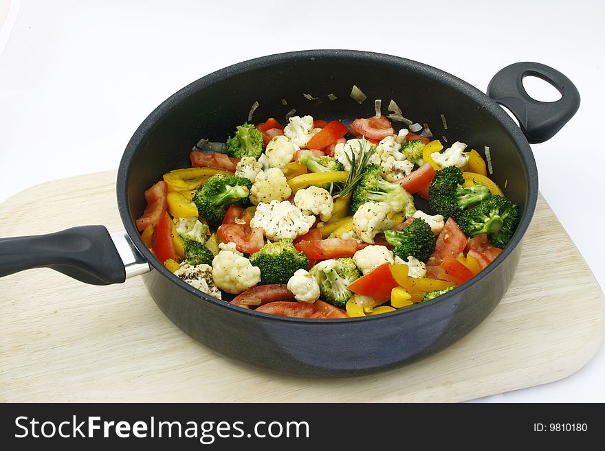 Fresh vegetables in a pan. Fresh vegetables in a pan