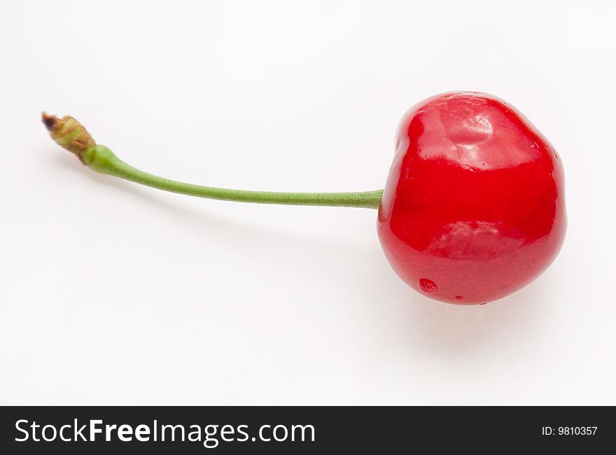 Fresh sweet cherry on white background