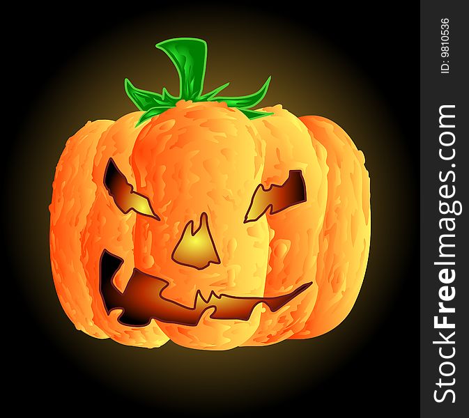 Vector detailed image of an evil halloween jack o lantern pumpkin. Vector detailed image of an evil halloween jack o lantern pumpkin