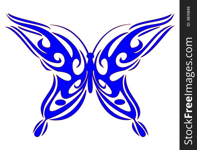 Illustration of a blue butterfly. Illustration of a blue butterfly
