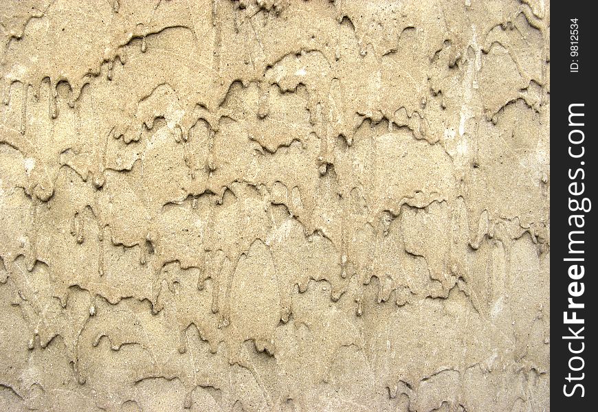 Close-up to a wall plaster with dripped effect. Close-up to a wall plaster with dripped effect