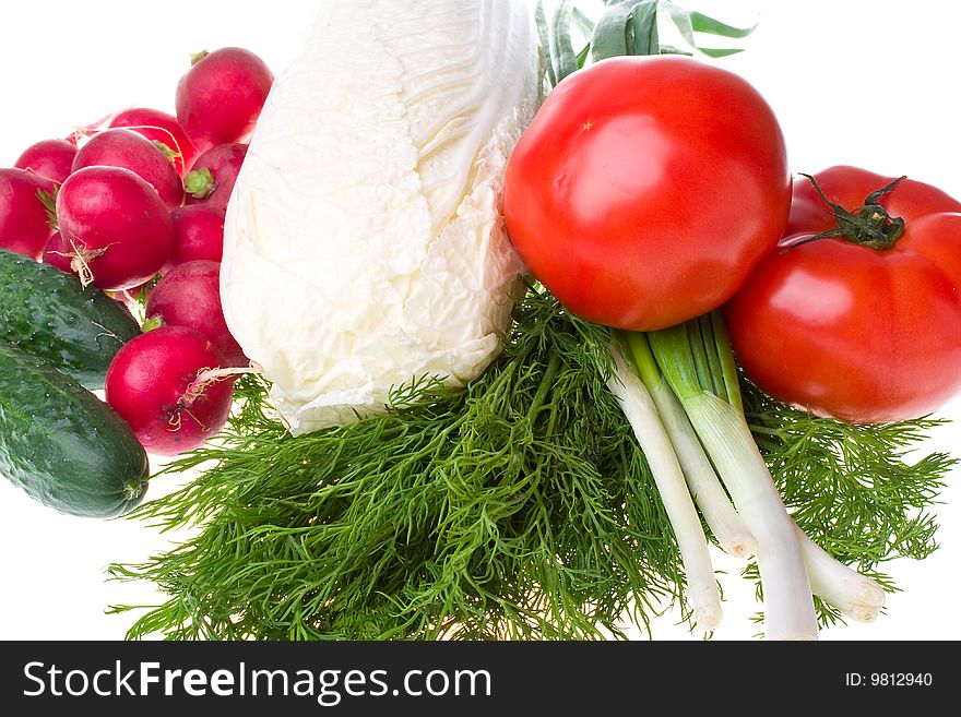 Close-up heap of fresh various vegetables, isolated on white. Close-up heap of fresh various vegetables, isolated on white