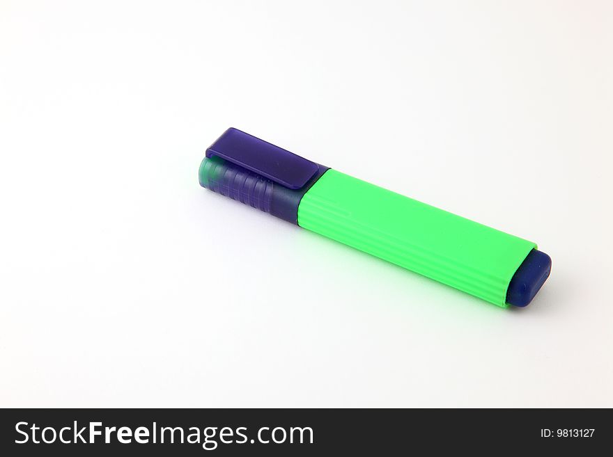 Light green highlighter on a white background