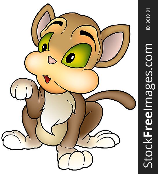 Kitty 03 - colored cartoon illustration as vector