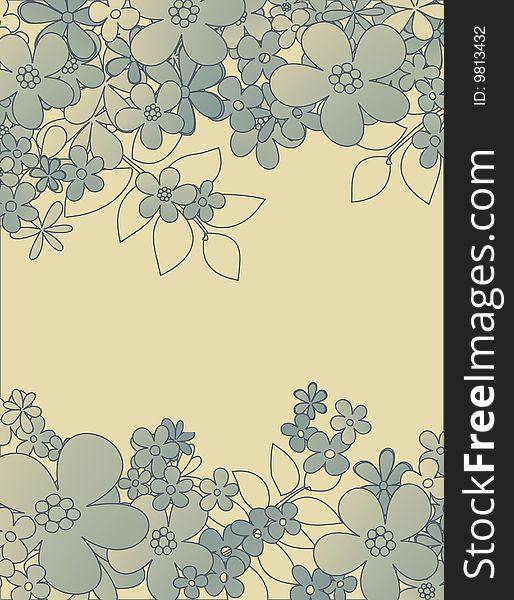 Floral style design vector background with flowers. Floral style design vector background with flowers