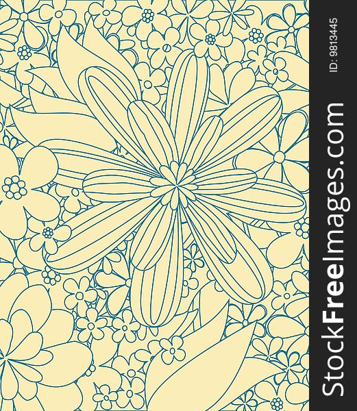 Floral style design vector background with flowers. Floral style design vector background with flowers