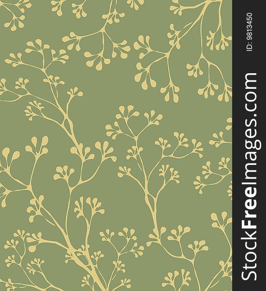Floral style design vector background with plants and leaves. Floral style design vector background with plants and leaves