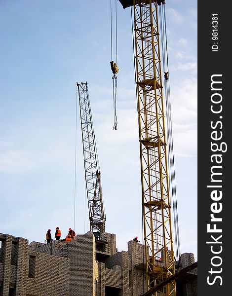 House construction - crane and building