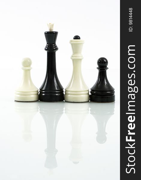 International family of chess pieces on white