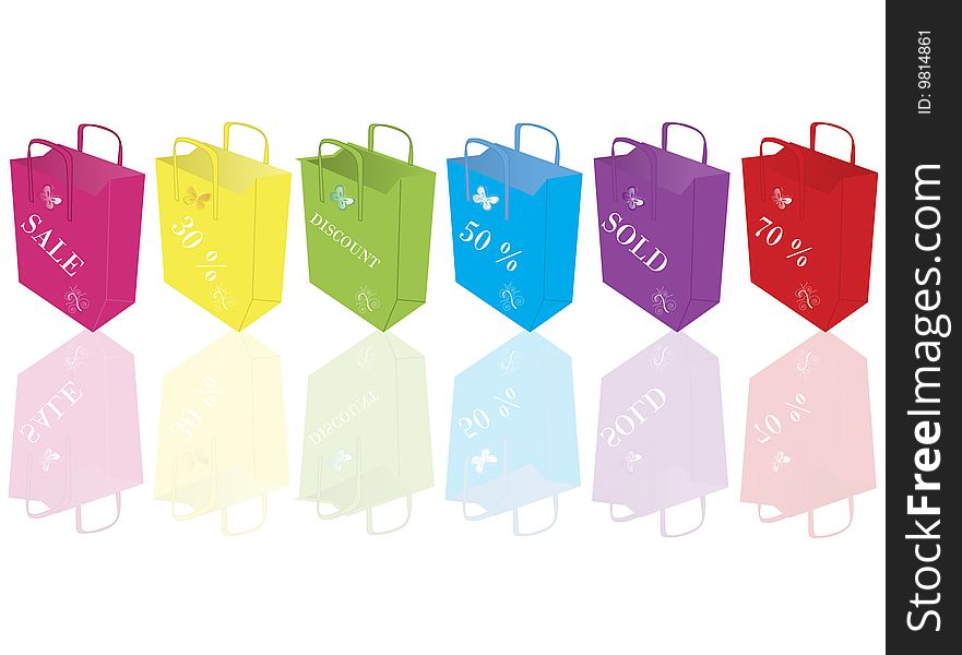 Vector illustration of shopping bags
