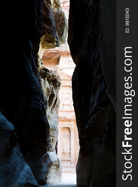 Ancient Petra ruins in Jordan