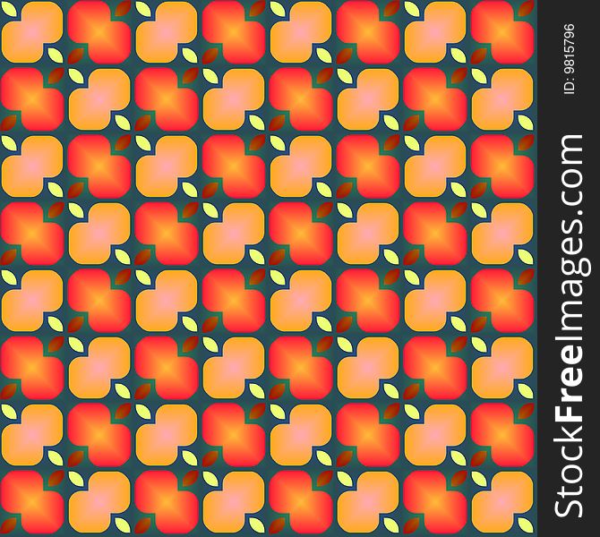 Seamless texture of abstract red to orange flower shapes. Seamless texture of abstract red to orange flower shapes