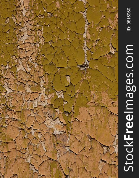 Cracked paint on wooden background texture