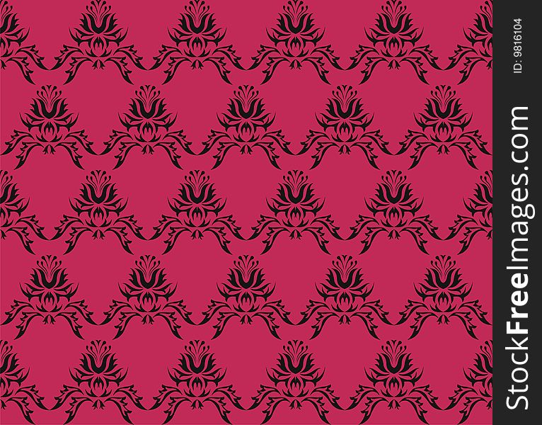 Damask (Victorian) seamless pattern -  illustration