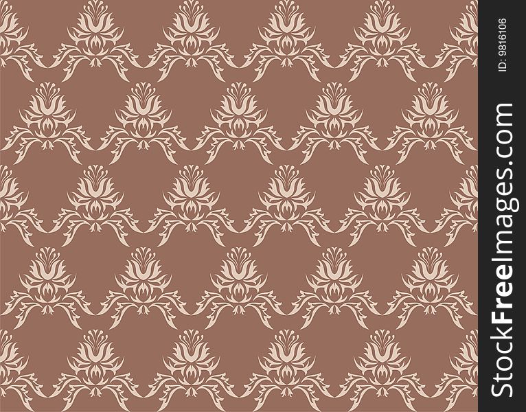 Damask (Victorian) seamless pattern - vector illustration