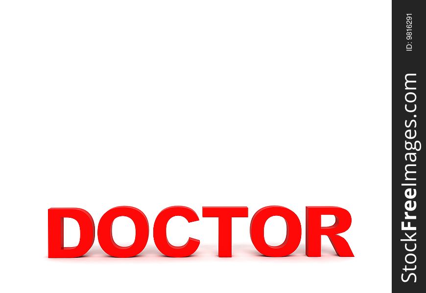Doctor Word In Red Color