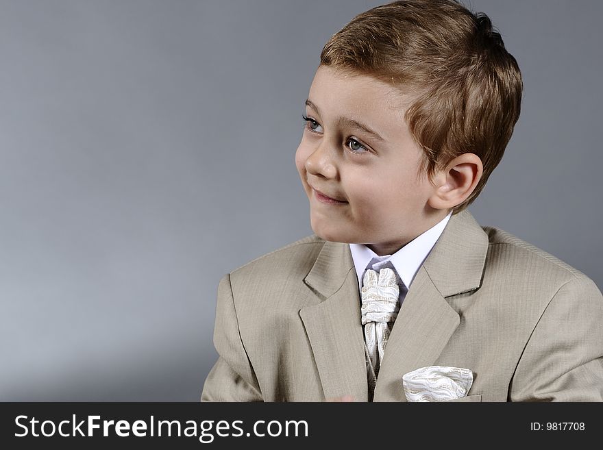 Portrait of a boy listening opinion about his business