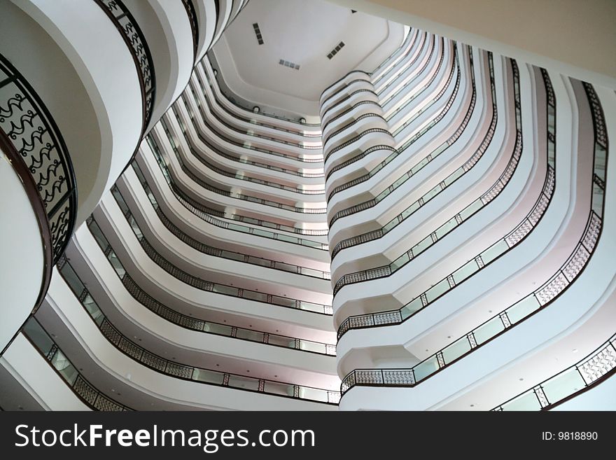 Floors with balconies interior