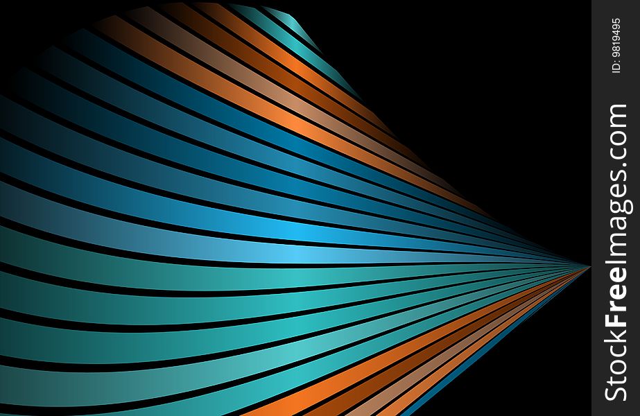 Colorful lines pseudo 3D vector space