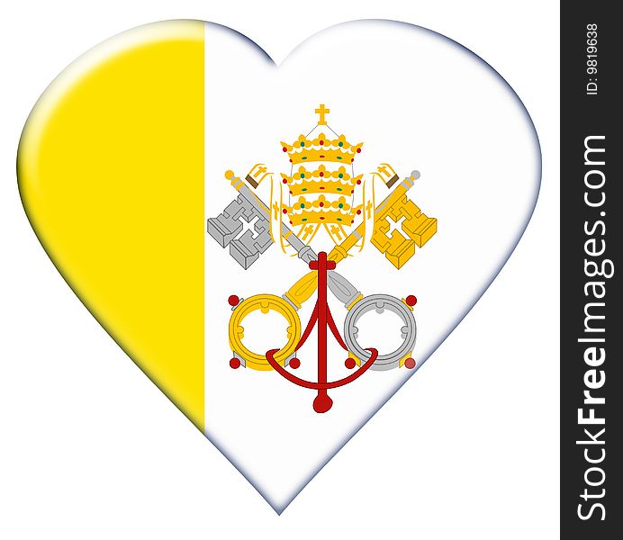 Icon of Vatican City flag. Illustration on white background