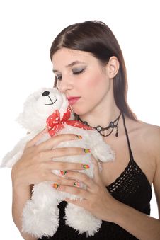 Girl With A Teddy Bear Stock Photo Girl With A Teddy Bear Stock Photo