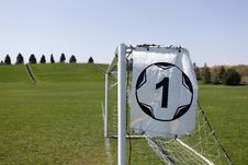 Soccer Goal And Sign Royalty Free Stock Photos