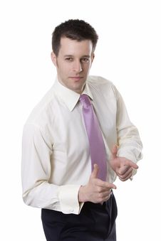 Business Man Pointing Away Royalty Free Stock Photos