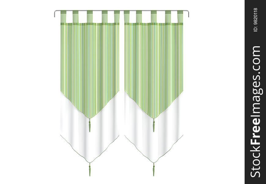 Rendered 3d isolated curtains on white background