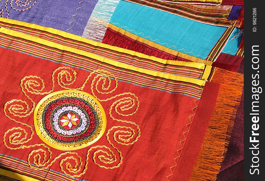 Handmade textile for traditional women dress.