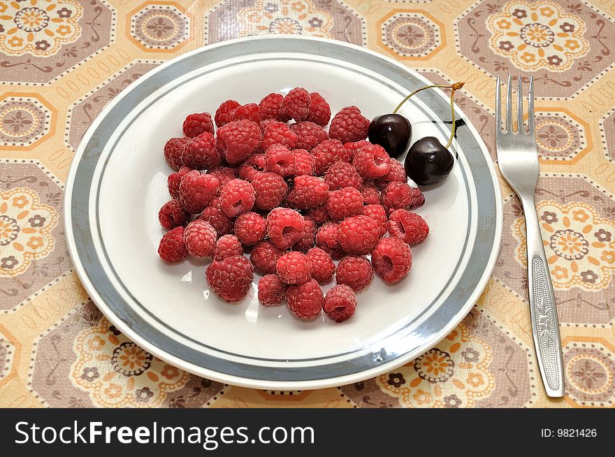 Selection of summer fruits including raspberries and cherries. Selection of summer fruits including raspberries and cherries.