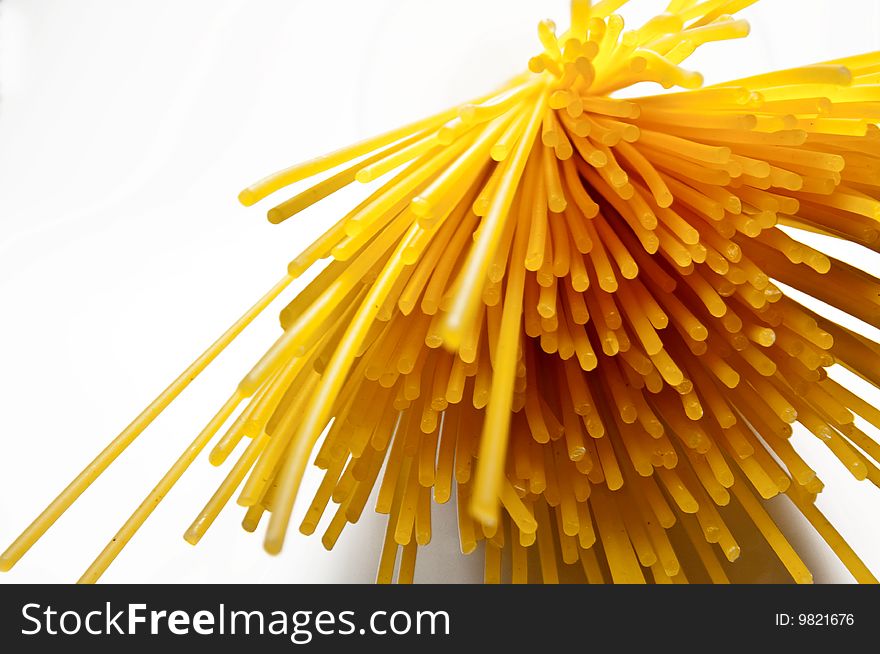 Spaghetti on a white background