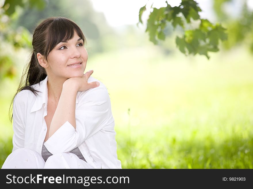 Woman on grass