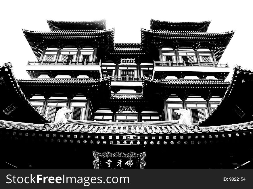 Buddha tooth relic temple in Sago street in Singapore. It is visited by many tourists all over the world