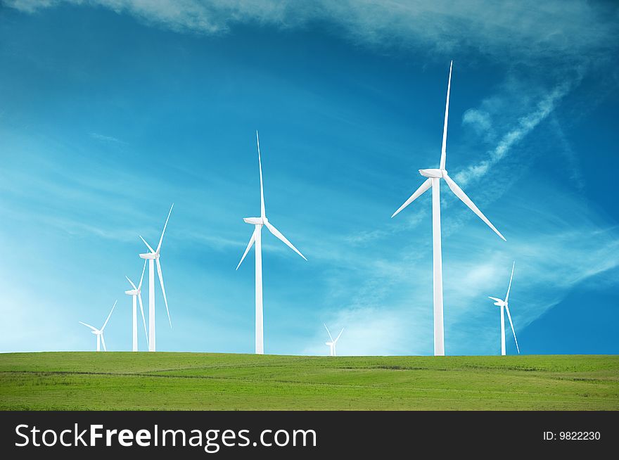 Wind Turbines in a open field