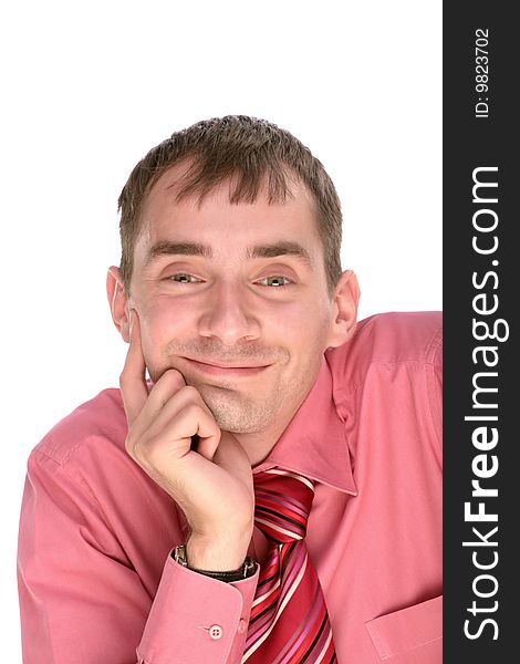 Smiling young man on isolated background