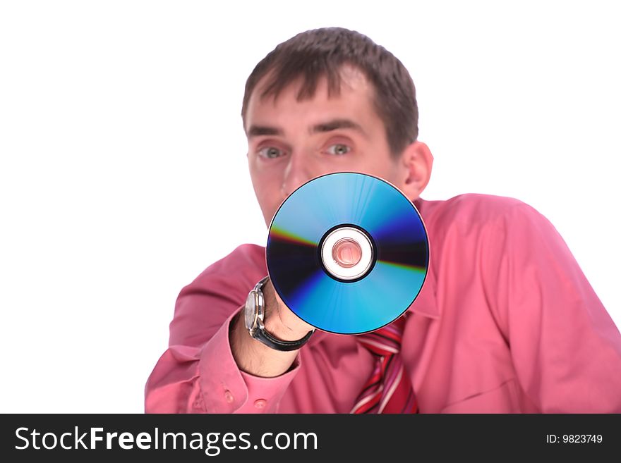 The Person Shows Compact Disk  Isolated