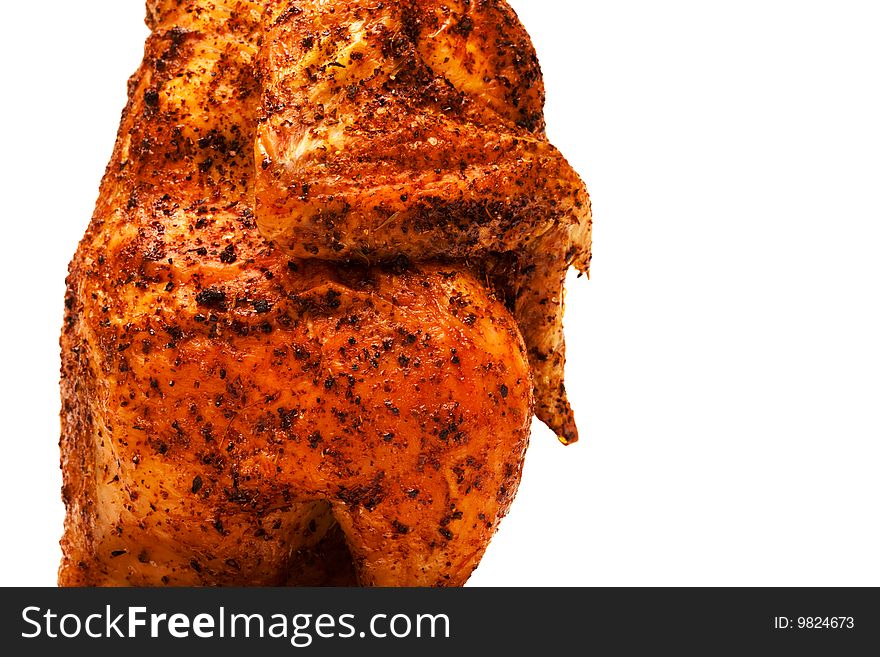 Delicious grilled chicken on a white background