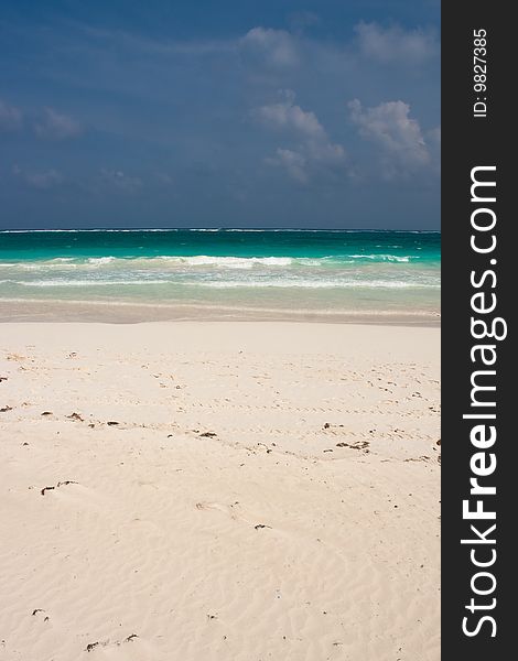 Tulum white beach in mexico, yucatan