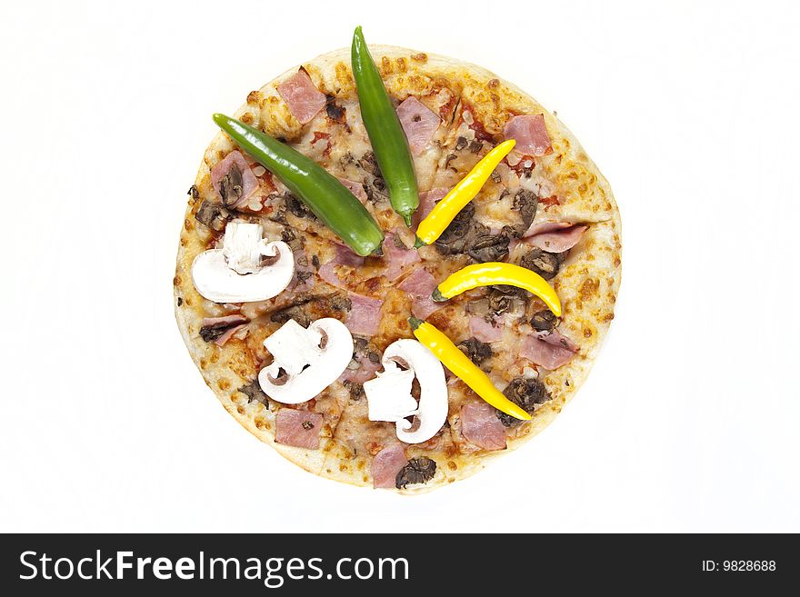 Pizza with mushrooms