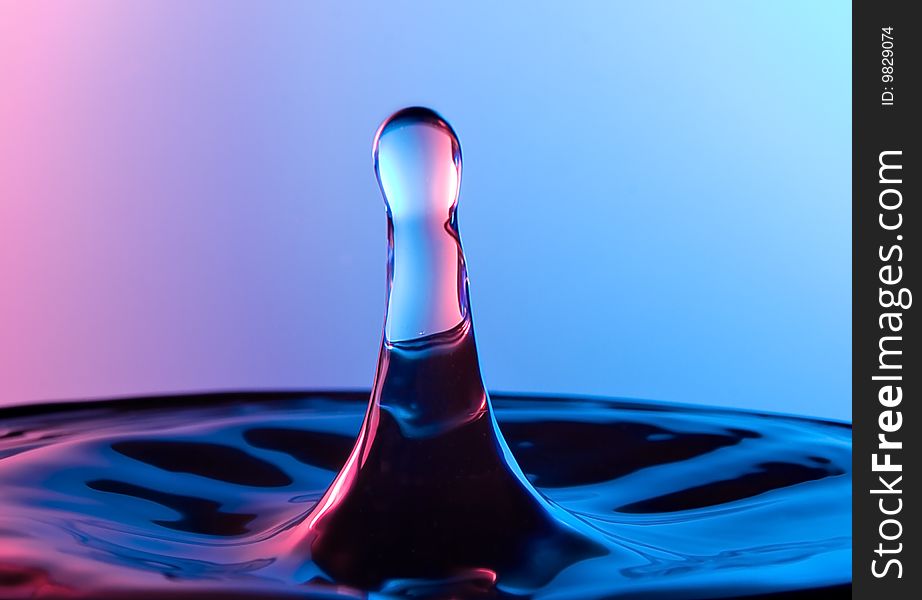 The colored drop of water. The colored drop of water