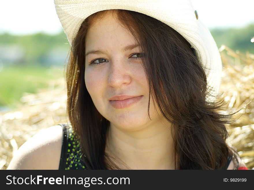 Outdoor portrait of young beautiful woman. Outdoor portrait of young beautiful woman