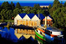 Old Boat House And Ferry Royalty Free Stock Photos Old Boat House And Ferry Royalty Free Stock Photos