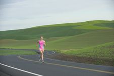 Runner On Rural Road Stock Photos Runner On Rural Road Stock Photos