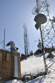 Communication Tower On Mtn.Peak Royalty Free Stock Photo Communication Tower On Mtn.Peak Royalty Free Stock Photo