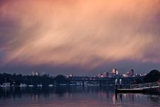 Dramatic Rain Clouds Over Water Stock Photos Dramatic Rain Clouds Over Water Stock Photos