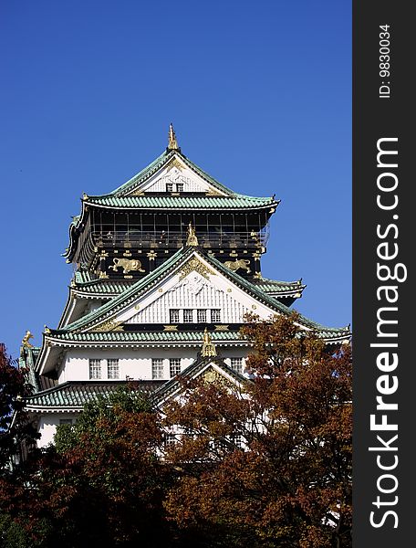 Osaka Castle in autumn